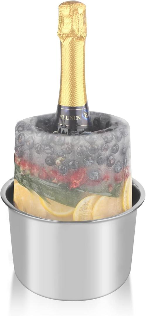 Slushy Machine for Home - 88oz Frozen Drink Maker, 2 In 1 Soft Serve Ice Cream & Slushie Machine with LED Display Champagne Ice Bucket, Wine Chiller Ice Mold (Black) (White)