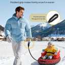 QPAU Snow Sled for Toddlers 1-3 with Canvas Cover, Inflatable Baby Sled with 3-Sided Protection, Tow Strap & Handles, Kids Snow Tube for Skiing & Sledding Outdoor Toys