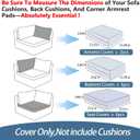 14Pcs Patio Cushion Covers Replacement Splashproof UV-Resistant Inelastic Covers with Zippers, Max Compatible 25.6x25.6x4inch Patio Cushion, for 7 Pcs Outdoor Patio Furniture Sets