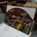 Chende 47''x32'' Large Wall Mirrors for Decor, Black Bathroom Mirror with Removable Shelf, Elegant Scallopd Mirror with Arched Frame for Entryway, Living Room, Mantel, Bedroom