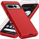 For Google Pixel 7 Pro Case :Pixel 7Pro Case with 2Pc Screen Protector, Military Grade 3 in 1 Shockproof/Dustproof/Drop Proof 14FT Military Grade Drop Protection Protective Case for Pixel 7 Pro -Red