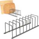Spectrum Dish Drying Rack for Kitchen Counter, Euro Kitchen Organizer (Industrial Gray) - Space-Saving Dish Rack Holder - Dish Drainer for Pots & Pans, Plates, Cutting Boards, Serving Trays & Lids