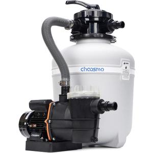 16 Inch Sand Filter Pump System for Above Ground Pools up to 16,000 Gal, 3/4HP Pool Pump&Filter Combo, 3120GPH Max Pump Flow, 6-Way Multi-Port Valve, Prefilter Strainer Basket Easy Filtration