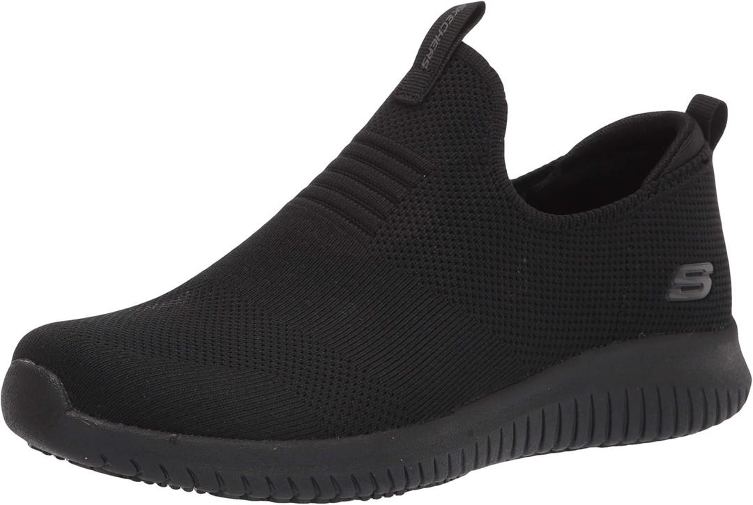 Skechers Women's Work Relaxed Fit Ultra Flex SR Slip Resistant Sneaker (7.5, Black)