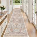 zesthome Washable Runner Rug 2.5x10 - Stain Resistant Entryway Rug, Ultra-Thin Kitchen Rugs, Anti Slip Backing Runner Rugs for Entrance Laundry Room Indoor Hallway (Orange,2.5'x10')