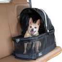 Pet Gear No-Zip View 360 Pet Safety Carrier & Car Seat for Small Dogs & Cats Push Button Entry,View 360 20-inch,New Black