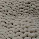Bigacogo Chunky Knit Throw Blanket for Couch, 51x63 inches, 100% Hand Knitted with Thick Jumbo Chenille Yarn, Cozy Soft Large Rope Knot Cable Crochet Blankets for Sofa Bed Living Room, Beige