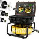 65ft self-Leveling Sewer Camera for Ideal Residential Pipe inspections. Equipped 9-inch IPS screen with DVR , 1080p HD probe, 5100mAh battery, 32GB hard drive recorder, and IP68 waterproof rating