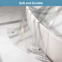 YellyHommy Clear Waterproof Plastic Snap in Shower Curtain Liner Replacement with 2 Magnets 71" W x 66" L for 72" W x 87" L Transparent