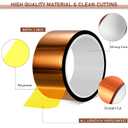 Outus 2 Rolls Heat Transfer Tape High Temperature Polyimide Tape 500 Fahrenheit Degree Heat Resisitant Adhesive for Soldering Electrical Masking 3D Printer Application