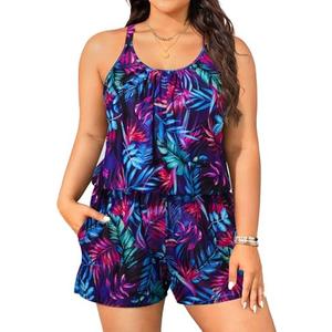 Tempt Me Romper One Piece Swimsuits with Short - Women Boyleg with Pockets Bathing Suit Modest Swimwear.22