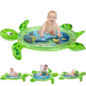 gebra Sea Turtle Tummy Time Water Mat  Inflatable Baby Play Mat for 312 Months Boys & Girls, Sensory Activity Toy & Gift for Visual and Muscle Development (Green)