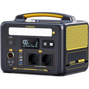 VTOMAN Jump 600X Portable Power Station with Jump Cable
Solar Generator LiFePO4 Battery, 2 AC Outputs 600W, 299Wh/600W (Peak 1200W), Camping, Emergencies, Travel,