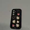 Toycamp for Samsung Galaxy S24 case Women - Cute Girly Girls Phone Cover for Samsung S24 Kawaii Aesthetic Pretty Unique Glitter Bling Sparkle Wave Design Funda para S 24, Black Heart