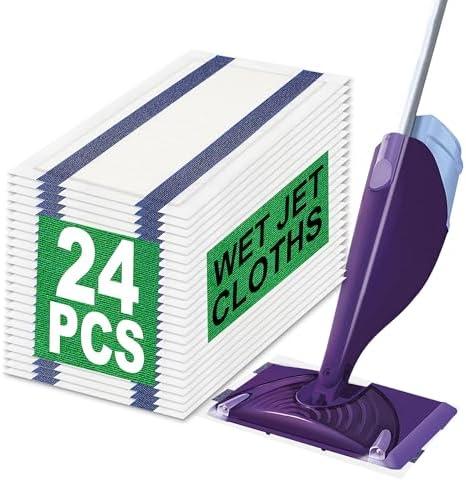 Disposable Mop Pad Refills for Swiffer Wet Jet, Thick & Highly Absorbent, 24Pack Disposable Mop Pad Refills for Swiffer Wet Jet, Thick & Highly Absorbent, 24Pack