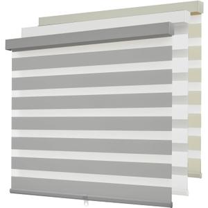 Cordless Zebra Blinds for Windows,Free-Stop Roller Zebra Shades,Light Filtering Blinds for Indoor Windows with Upgraded Cassette,Pull Down Privacy Window Shades for Home (35" W x 72" H, Grey)