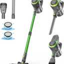 DEVOAC N300 Cordless Vacuum Cleaner, 6 in 1 Lightweight Stick Vacuum, 2200mAh Battery Up to 40mins Runtime, Powerful Handheld Vacuum for Hard Floor Rug Pet Hair Home Dorm (Cyan)