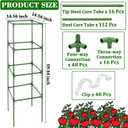 ZeeDix 4 Pack Tomato Cages for Garden 60 Inches, Heavy Duty Square Adjustable Tomato Trellis Cage Climbing Plant Support Trellis Plant Cages for Climbing Vegetables Flowers with 40Pcs Clips