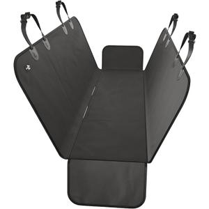 Active Pets Waterproof Hammock Standard Car Seat Cover, Fits Sedans Hatchbacks Crossovers Coupes Compact Vehicles, Secure Convertible Travel Bed Protects Backseat Cargo from Dogs, Black w/Black Trim