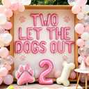 Pink Two Let the Dogs Out Balloons Ready Two Pawty Dog 2nd Birthday Decor | Two Let The Dogs Out Birthday Party Girl Lets Pawty Balloons Puppy Bone Paw Balloon Puppy Second Birthday Party Supplies