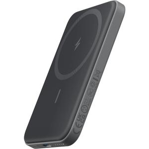 Anker Cargador porttil magntico 621 (MagGo), banco de energa inalmbrico de 5,000 mAh con cable USB-C, batera compatible con Magsafe para iPhone 16/15/14/13/12 Series (Negro -)