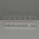 HSYMQ Acrylic Clear Pen Holder 6 Compartments Pencil Holder Desk Organizer Desktop Makeup Brush Holder
