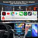 2026 Upgraded Wireless Carplay Adapter, 4 in 1 Screen Mirroring Support Mirror Link/AirPlay for Apple CarPlay & Android Auto, Mini USB/Type-C Plug & Play Car Play Adapter, Wired to Wireless No Latency