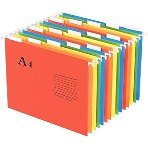 Oterri Hanging File Folders, A4 Size with 5 Elegant Colors to Choose, 1/5Cut Adjustable Tab,15pcs Per Box