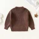 YOUNGER STAR Toddler Baby Girls Boys Knit Sweater Pullover Long Sleeve Sweatshirt Fall Winter Clothes (Brown)