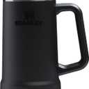 Stanley Stay-Chill Beer Stein 24 oz | Heavy Duty Big Grip Handle | Beer Tumbler Drink Cup, Holds 2 Cans | Insulated Stainless Steel Party Mug | BPA-Free (Black 2.0)