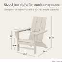 POLYWOOD Modern Adirondack Chair All-Weather Outdoor Lawn Adirondack Chairs HDPE, Fade-Resistant & Durable Outdoor Furniture For Patio, Deck & Fire Pit Chairs Sand, 32.11in. x 29.25in. x 34.66in.