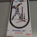 3-in-1 T Ball Set - Adjustable Height, Hanging Tee Ball Set with Automatic Pitching Machine/6 Balls/Retractable Bat, TBall Stand Suit for Outdoor, Sport Toys Gifts for Kids Boys Age 3+