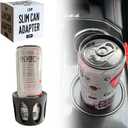 Slim Can Car Cup Holder Adapter (2 Pack)  Universal Fit for 12oz & 8.4oz Slim Cans  Anti-Spill Drink Holder Insert for Red Bull, Celsius, White Claw, Energy Drinks & Seltzers