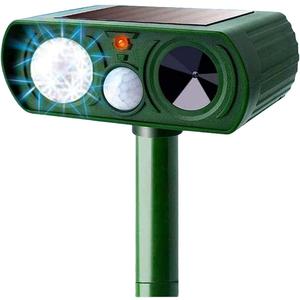 Animal Repellent Solar Powered Ultrasonic Animal Repellent Motion Sensor and Flashing Light Outdoor Weatherproof Farm Garden Lawn for Cat Dog Coyote Bird Skunk Snake Raccoon Rabbit Squirrel (1 Pack)