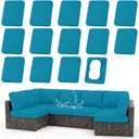 Waterproof Outdoor Cushion Covers, Stretch Patio Slipcovers | UV Resistant Coating, Stretch Fabric, Waterproof Protection, Replacement Covers, Fits Patio Furniture Cushions (14 Pieces)
