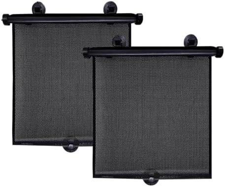 Ohleats 2 PCS Car Side Window Sun Shade, 19.7"19.7" Retractable Roller Auto Sunshade Blocks Sun Glare & UV Rays, Vehicle Mesh Window Shades for Baby, Universal Car Accessories (Black)