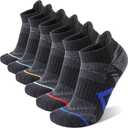 ANTSANG Merino Wool Ankle Hiking Socks Compression Warm Thermal Thick Cushion Winter Running No Show Moisture Wicking Socks Gifts Stocking Stuffers for Women Men 6 Pairs(Black,L)