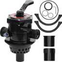 SP0714T VariFlo Top-Mount Multiport Valve Compatible with Hayward Above-Ground Pro- or VL Series Sand Filter, 1-1/2 Inch (FIP) Seven-Position Control Valve (black) (SP0714T)