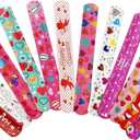 2 x Valentine Slap Bracelets for Kids Valentines Day Slap Bracelets Bulk for Boys and Girls Holiday Slap Bracelet Party Favors Supplies Classroom Prizes Exchanging Gifts (48)