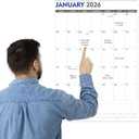 GuassLee Large Wall Calendar 2026-2027, 22"x15" Vertical Wall Calendar 2026, Jan. 2026 to Jun. 2027, 18-Month Paper Hanging Planner Wall with Julian Date for Office Home Planning & Organizing