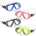 4 Packs Kids Swim Goggles with Nose Cover Kids Diving Swim Mask Swimming Goggles No Leaking Clear Waterproof Snorkel Goggles for Teenager Youth Junior