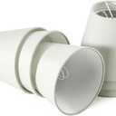 Fuloon Small Lamp Shades Clip on Bulb, Modern European Style Mini Lamp Shades for Chandelier, French Country White Chandelier Lampshades, 3.5x5.1x5.5 in, 6 Pack (Linen White)