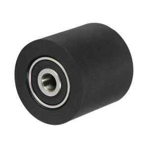 MroMax Roller Idler Bearing Pulley-6 x 30 x 30mm Sliding Conveyor PU Flat Belt Bearing Pulley Wheel with 626RS Bearing for Furniture, Hardware Accessories and Mobile Door Black 1Pcs