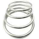 3.1 Inch Seamless Metal O Ring, 4 Pack Stainless Steel Macrame Hoop Rings,Heavy Duty Silver Round Rings for Home Decorations and Hanging Crafts (6mm*80mm ID, 4 Pack)
