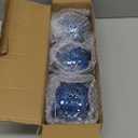 DomeStar 3PCS Decorative Balls, Mosaic Glass Orbs Centerpiece Balls 4inch Dark Blue Orbs for Decorate Bowls Vases Tables Wedding Party