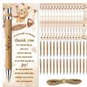Toerifer Baby Shower Favors for 30 Guests, Baby Shower Set Gift Included 30 Pcs Bamboo Pens 30 Pcs Greeting Cards, Gender Reveal Souvenirs Prizes, Brown Bear We Can Bearly Wait Decor
