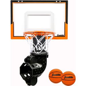 Franklin Sports Mini Basketball Hoop with Rebounder and Ball - Over The Door Basketball Hoop With Automatic Ball Rebounder - Indoor Basketball Game For Kids
