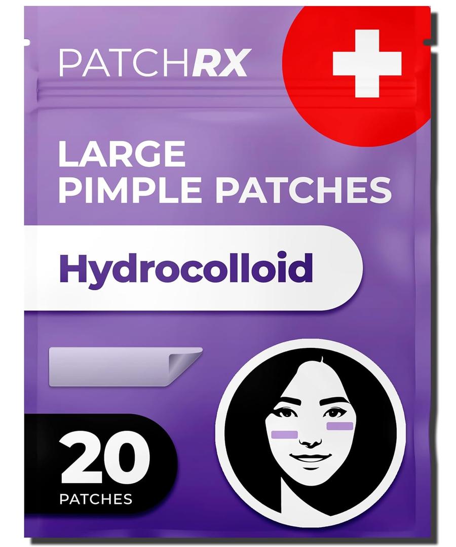 Large Pimple Patches for Face (20 Pack), Hydrocolloid Acne Patch, Hydrocolloid Bandages, Big Pimple Patches, Large Acne Patch