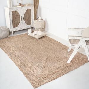 RAJRANG Large Jute Rug 6'x 9' - Handwoven Reversible Rigo Farmhouse Rectangle Area Rugs RAJRANG Large Jute Rug 6'x 9' - Handwoven Reversible Rigo Farmhouse Rectangle Area Rugs