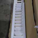 Full Size Floor Bed Frame with Slats and Safety Guardrail, Wood Full Size Montessori Floor Bed with Door and Fence, Easy Assemble Montessori Beds for Kids, Girls, Boys, White